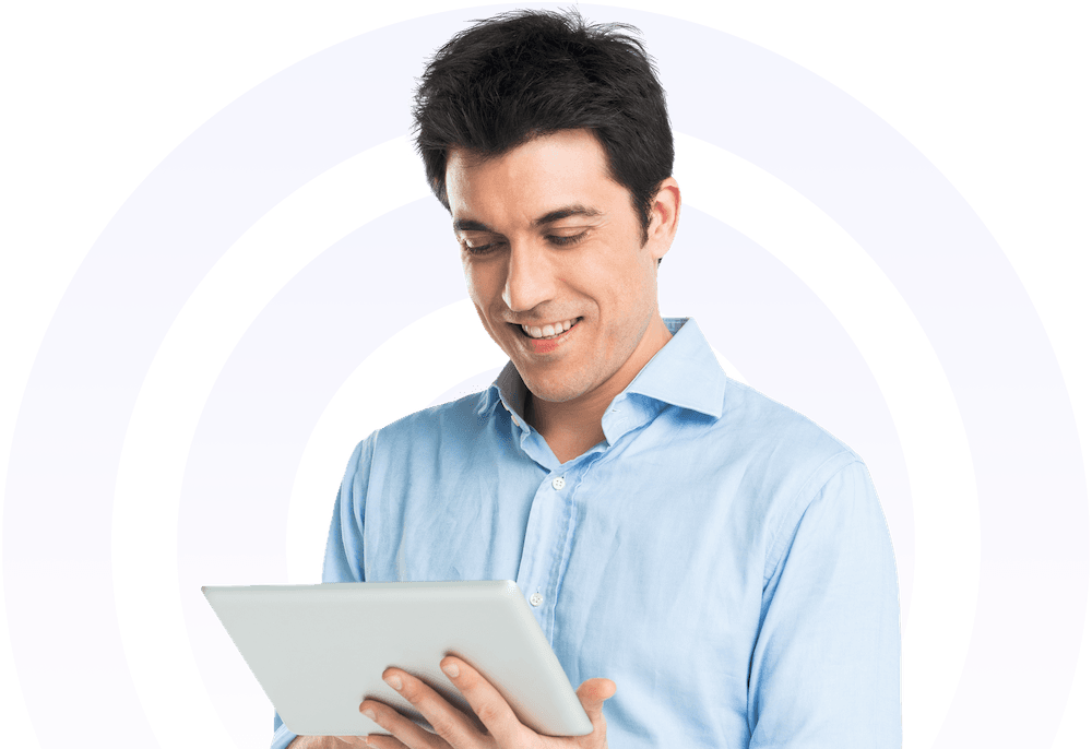 A man is happy with the results after looking up an unknown number on AnyWho.